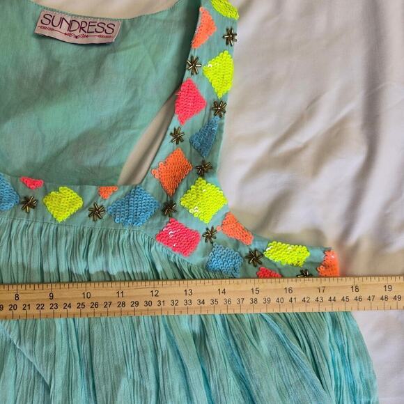 SUNDRESS Dresses REVOLVE  Embellished Gauze Mini Dress Small - Picture 10 of 11